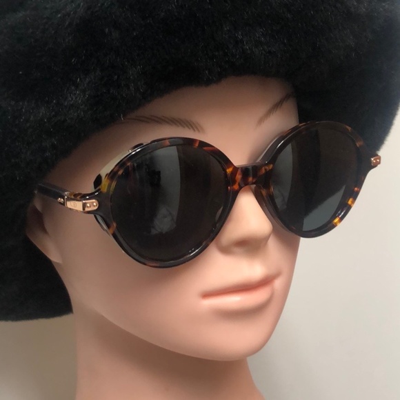 Dior Women's Polarized Sunglasses Round Umbrage Havana Brown - Picture 1 of 9